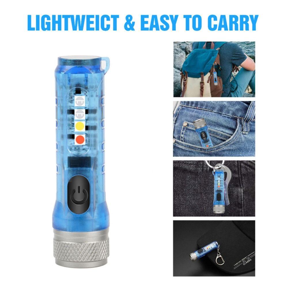 Emergency Lamp Keychain Light Type-C Charging Portable Flashlight Mini Flashlight Camping