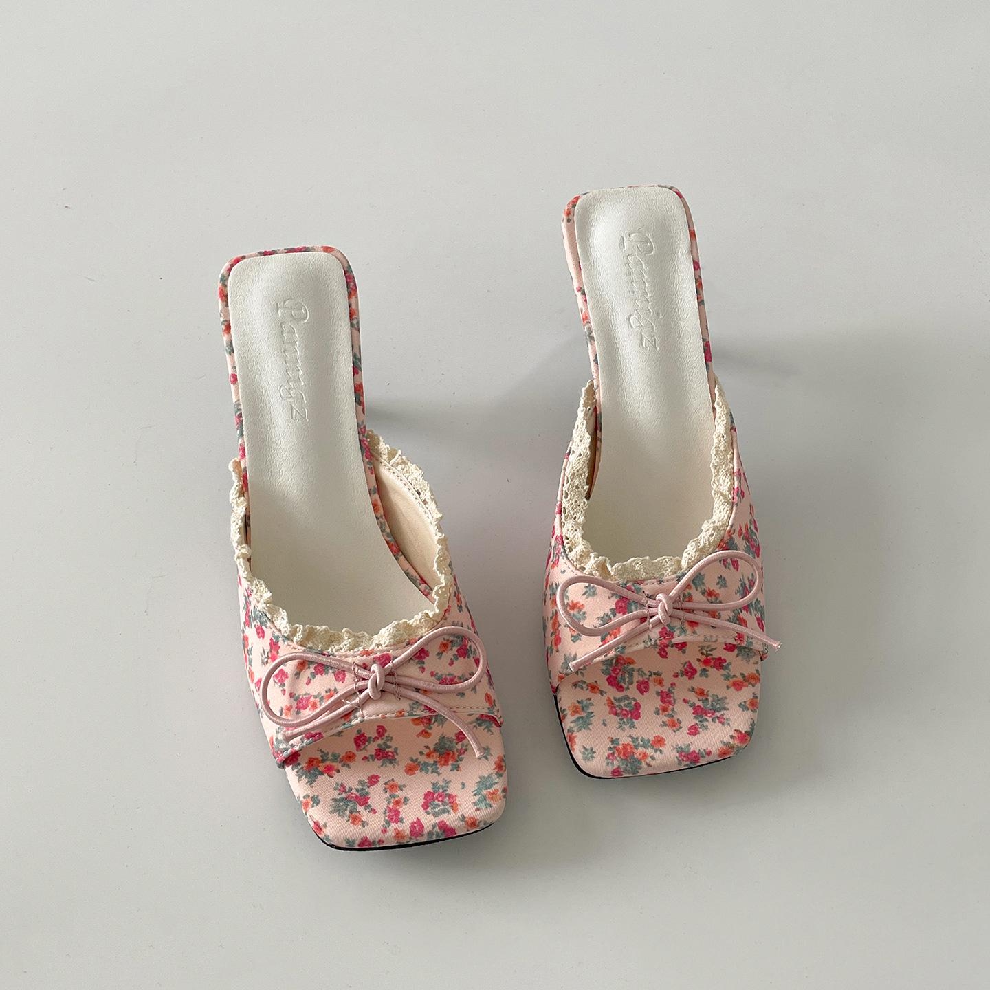 

Popular silver square head one-word stiletto slippers women s summer wear 2025 new versatile skirt cool slippers 35