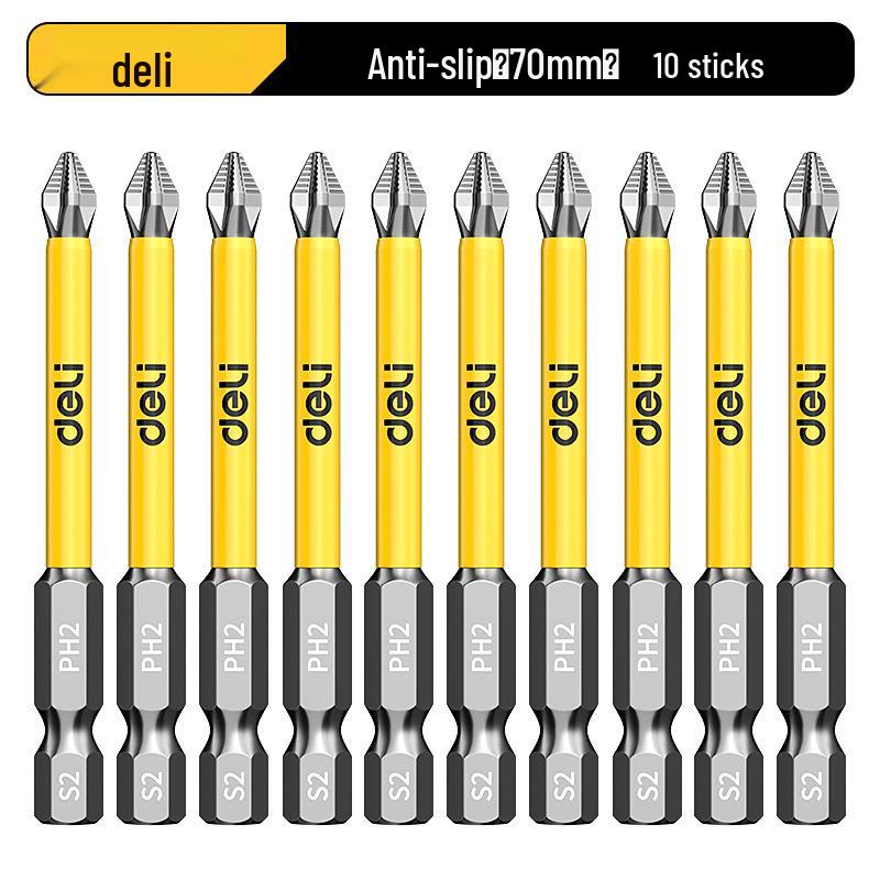 Deli Tungsten Steel Magnetic Anti-slip Phillips Drill Bit Set