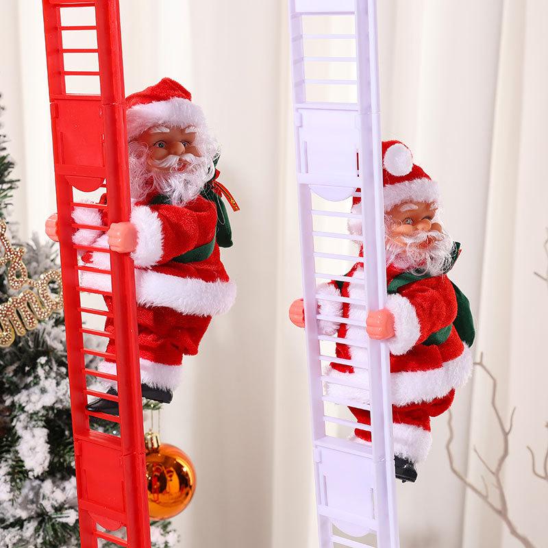Christmas Electric Music Climbing Beads Climbing Ladder Santa Claus Doll Children's Toys Christmas Gifts
