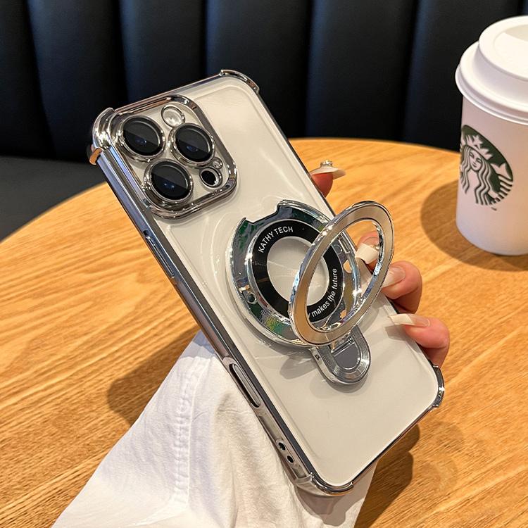 

Роскошный чехол с гальваническим покрытием и беспроводной зарядкой Magsafe для iPhone 11 12 13 14 15 16 Pro Max Plus, прозрачный акриловый магнитный чехол-подставка For iPhone 15