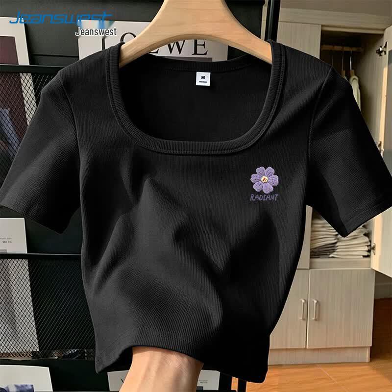 

Jeanswest Casual Short Sleeve Tee with Fluffy Purple Flower M