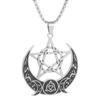 Minimalist Fashion Star and Crescent Roman Pendant Necklace Daily Versatile Couple