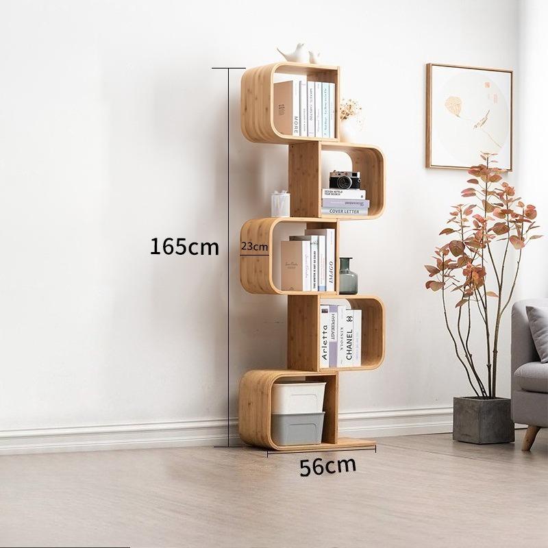 Bamboo Bookcases Modern Living Room Bookshelf Simple Bedroom Book Storage Shelf Multifunctional Office Nordic Organize Rack