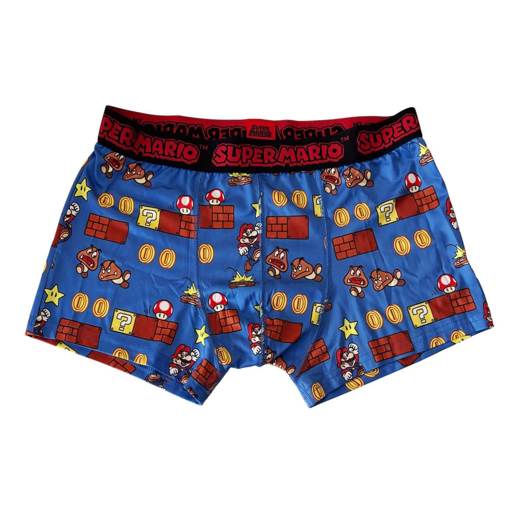 Small Planet Super Mario Transfer Boxer Briefs Stage Blue M Size