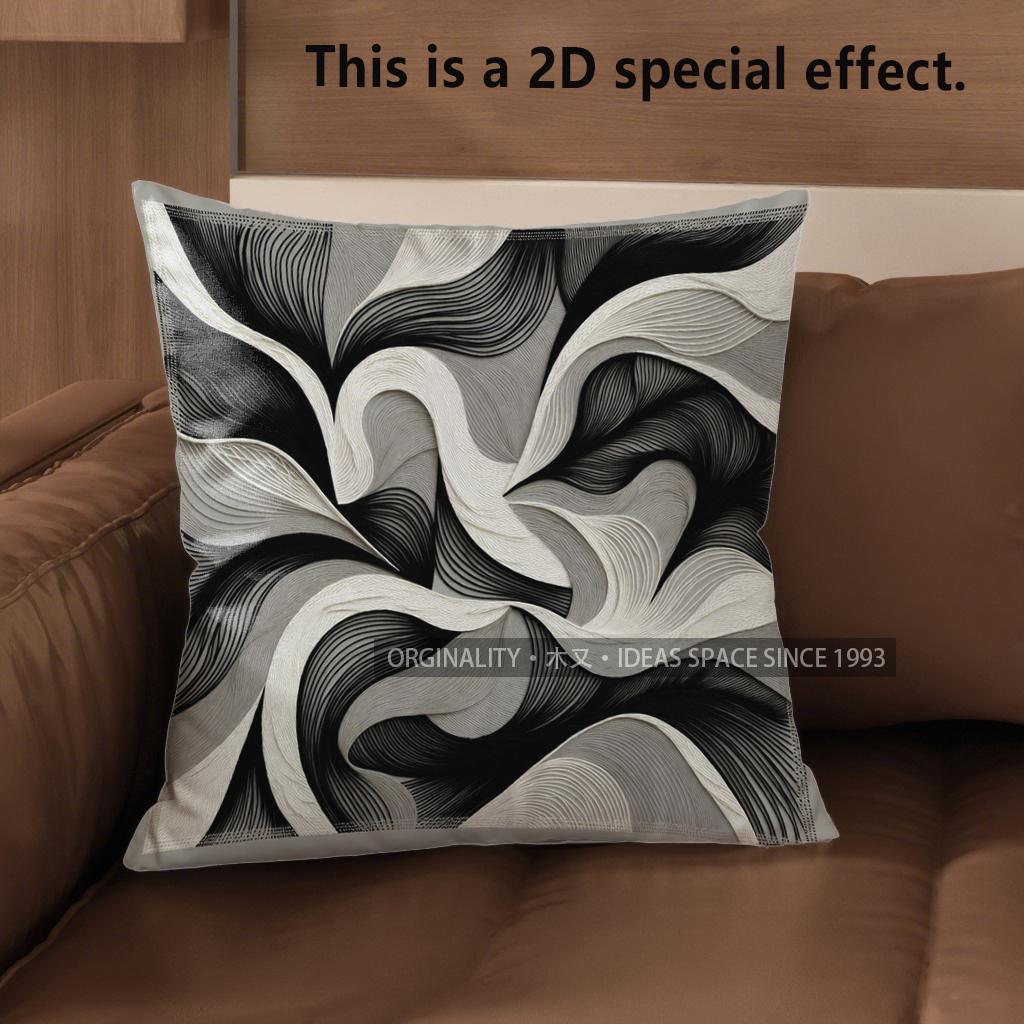 

2D Modern Abstract Wave Pattern Digital Pillow Covers Pattern Cushion Cover Suitable For Sofa Bedroom Car Pillow Cover 40x40cm