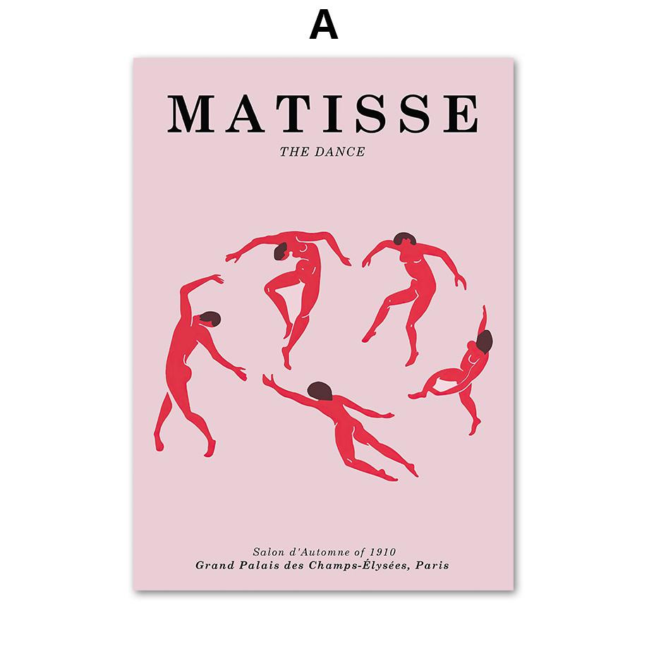 Abstract Pink Matisse Museum Map Flower Market Wall Art Canvas Painting Nordic Posters and Prints Living Room Decorative Murals