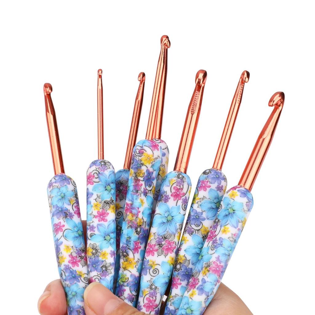 8pcs/set Sewing Crochet Hooks Ceramic Handle Alumina Crochet Hooks Knitting Needles Set Sewing Crochet for Weave Sewing Needles DIY Tool