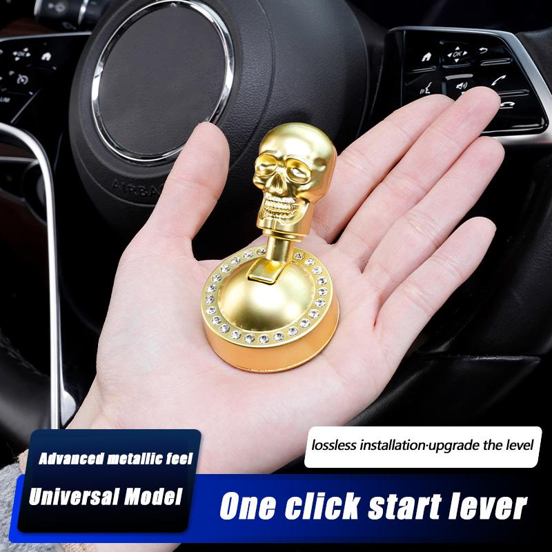 Dekorativní kryt startovacího tlačítka motoru auta Lebka Jedno kliknutí Univerzální Modifikované Auto Kryt startovacího tlačítka motoru Ochranný kryt Dekorativní ovládací páčka