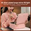 Travel Makeup Train Case with Mirror LED Light Adjustable Brightness Large Capacity Cosmetic Bag