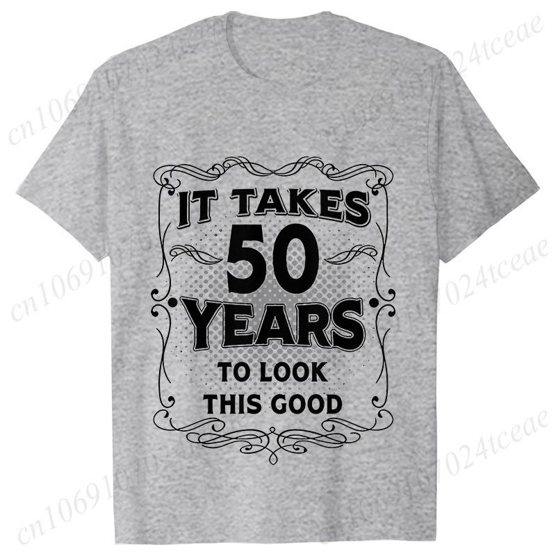 Summer Fashion Men's T-Shirt Funny 50th Birthday 3D Printed Short Sleeve Tops Unisex Casual Loose Oversize Outdoor Clothing
