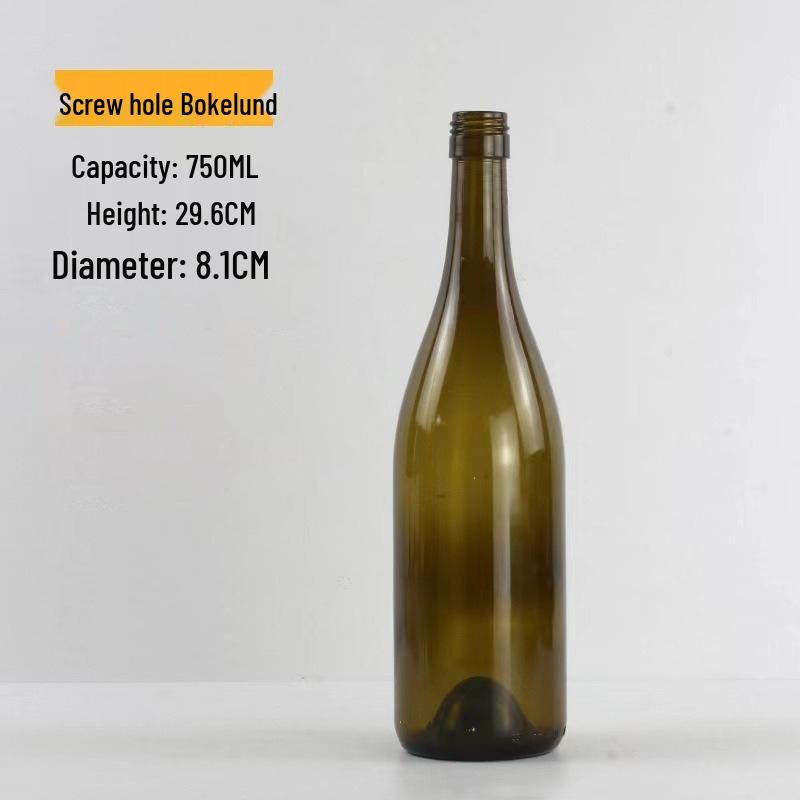 750ml Große Bauchige Bordeaux-Glas-Weinflasche - Rotwein, Selbstgebraut, Versiegelte Spirituosenflasche