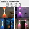 Magnetic RGB Color Changing Night Light with Smart Human Sensor Rechargeable Wall Lamp for Home Decor Ambient Lighting