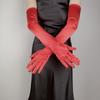 Elastic Velvet Long Gloves Plush Etiquette Mittens Red/Black Christmas Gloves  Autumn