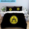 3PCS Borussia Dortmund Printed Bedding Set, Includes A Duvet Cover and Two Pillowcases for Bedroom, Suitable for All Seasons