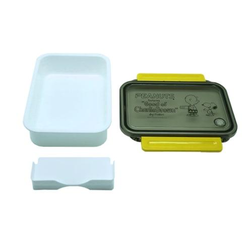 OSK Snoopy & Peanuts Lunch Box with Dividers, 500ml Capacity, Dishwasher and Microwave Safe, with Locking Gasket, Stylish and Cute, Unisex, for Childr