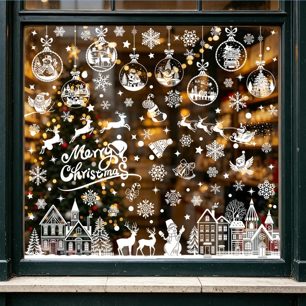 Christmas Static Cling Window Decorations, Glass Decorations, Christmas Tree Stickers