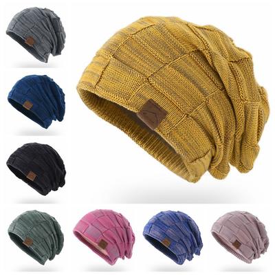 Wintermuts Warme Plus Size Outdoor Gebreide Muts Mannelijk Vrouwelijk Wollen Bobble Muts Casual Stretch Haak Mutsen Muts Voor Vrouwen Mannen