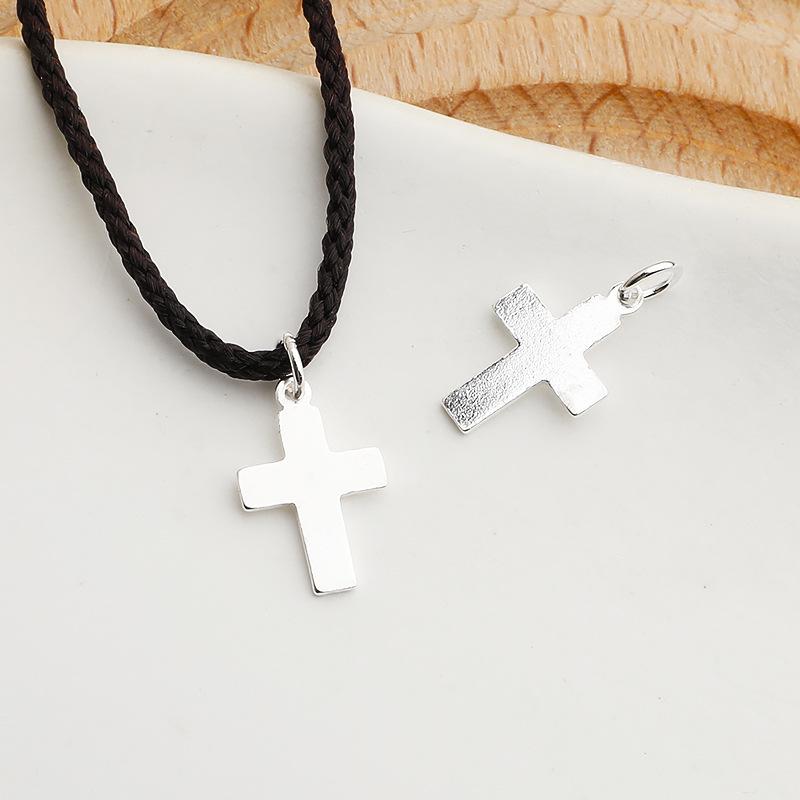 S925 Sterling Silver Cross Pendant for DIY Jewelry Making