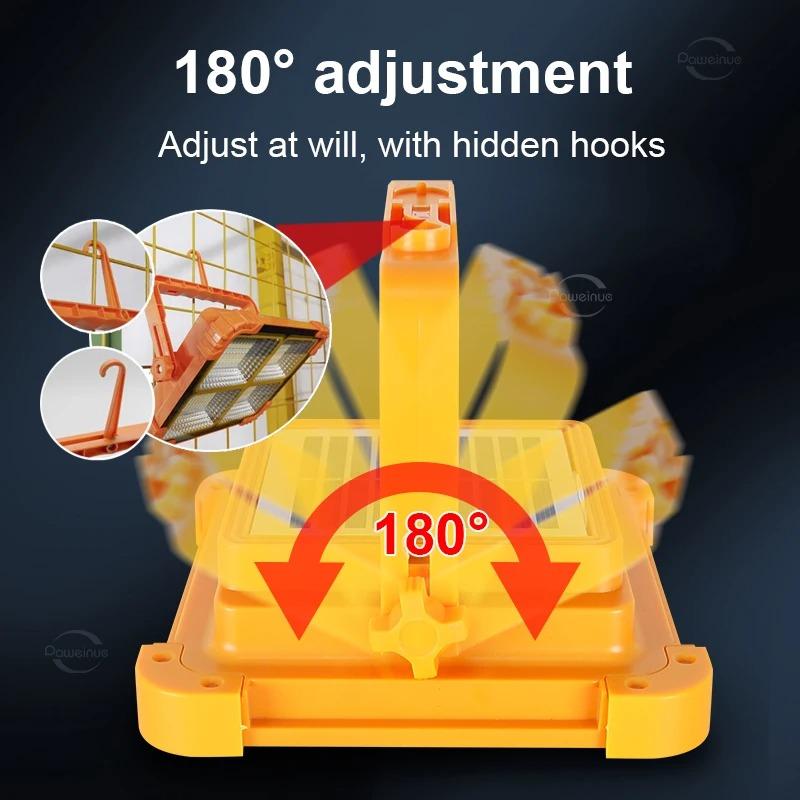 5000W Solar Camping Light Type-c Rechargeable Spotlight Powerful Outdoor LED Solar Light 20000mah Tent Light Portable Lantern