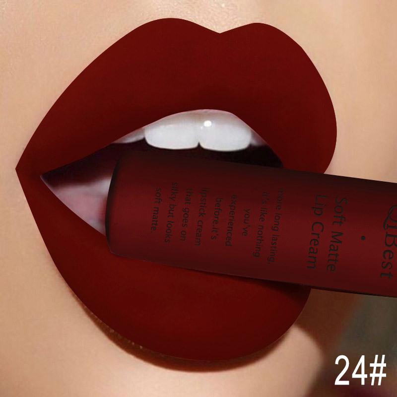 Long Lasting Liquid Lipstick in A Waterproof Matte End, Featuring A Dark Red Black, Perfect for Women'S Makeup, Including Lip Gloss and Lip Tint