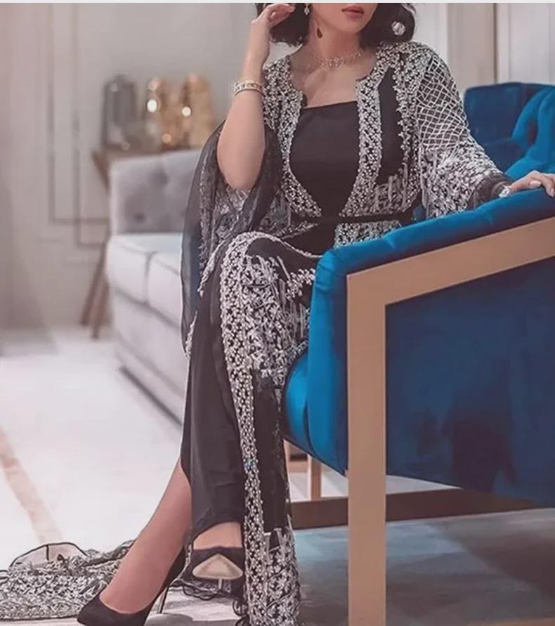 2025 Evropské a americké sexy šálové dvoudílné večerní šaty pro ženy