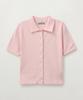 Seteo (W) Basic Cotton Collar Half Cardigan Pink