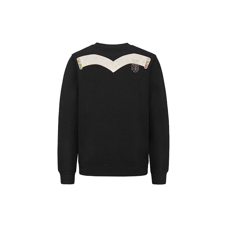 Evisu Gold Foil Family Flower And Scroll Large M Patch Sweatshirt Unisex sweatshirt Black 2ESHTM1SW300XX
