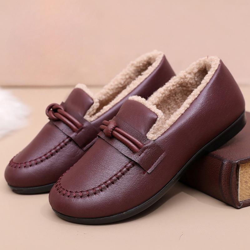 Winter New Women's Thick Cotton Shoes Anti Slip Warm Soft Sole Simple Comfortable Versatile Cotton Shoes Women's Flat Shoes