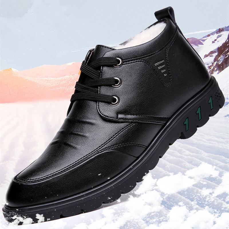 

Мужские зимние ботинки из натуральной кожи в стиле ретро, ​​теплые мужские зимние ботинки ручной работы из натуральной кожи