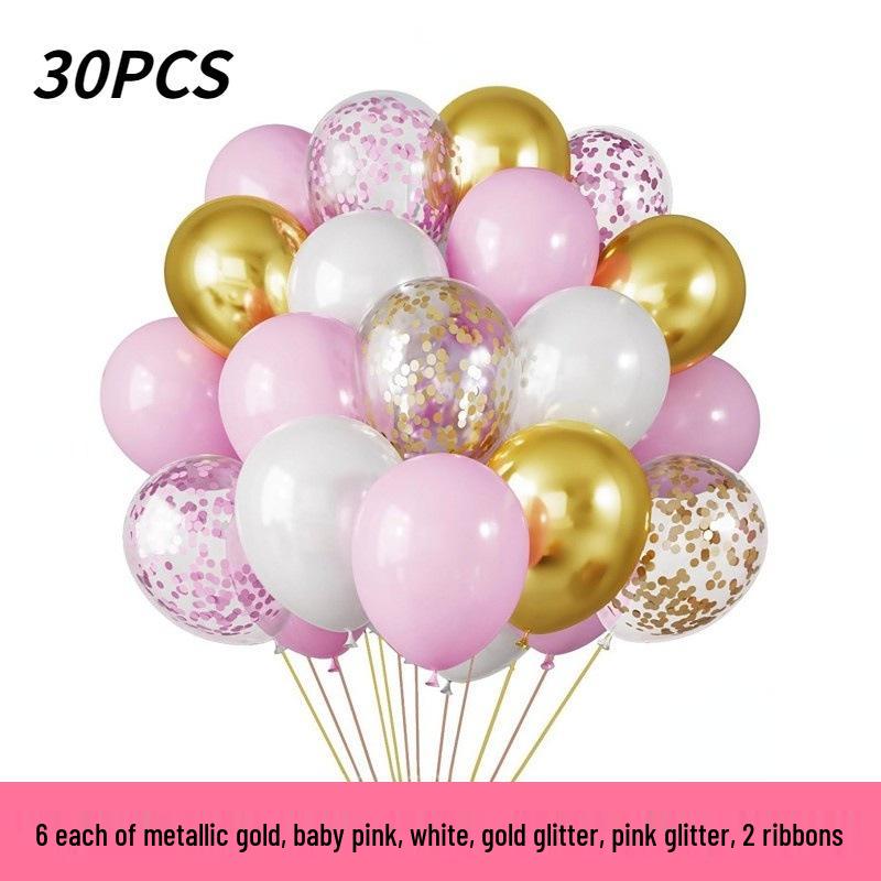 30-Piece 12-Inch Balloon Set for Birthday, Wedding, and Party Decorations