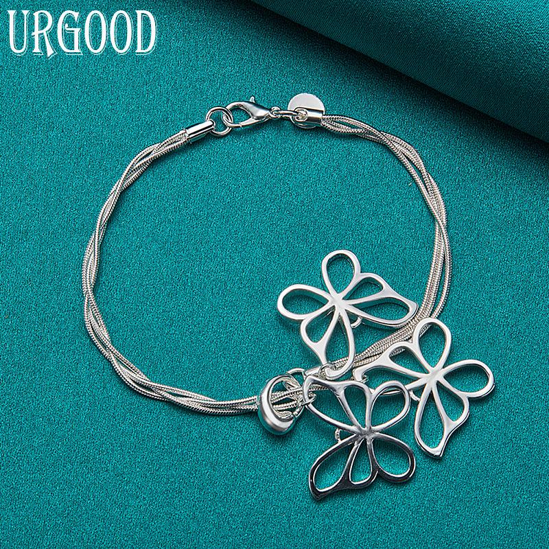 Brățară fluture cu lanț de șarpe din argint 925 pentru bijuterii de modă pentru femei