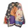 DIMANAF 2026 New Autumn Plus Size Sweaters Cardigan Oversize Women Pattern Floral Cartoon Printing Sweaters Knitting Loose Sweater