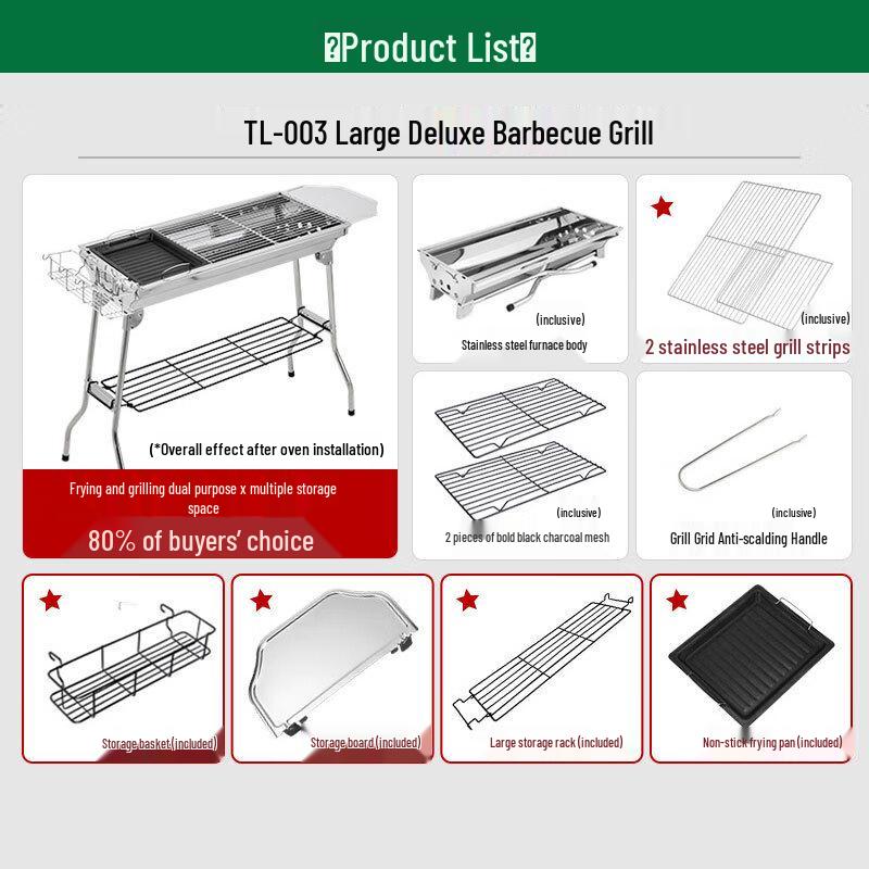 Portable Folding Outdoor Charcoal BBQ Grill