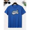 2026 Cartoon Shark Gray Fang Watermark Pure Cotton Boy's T‑shirt Creative Lightweight Comfortable Short Sleeved Kids T‑shirt
