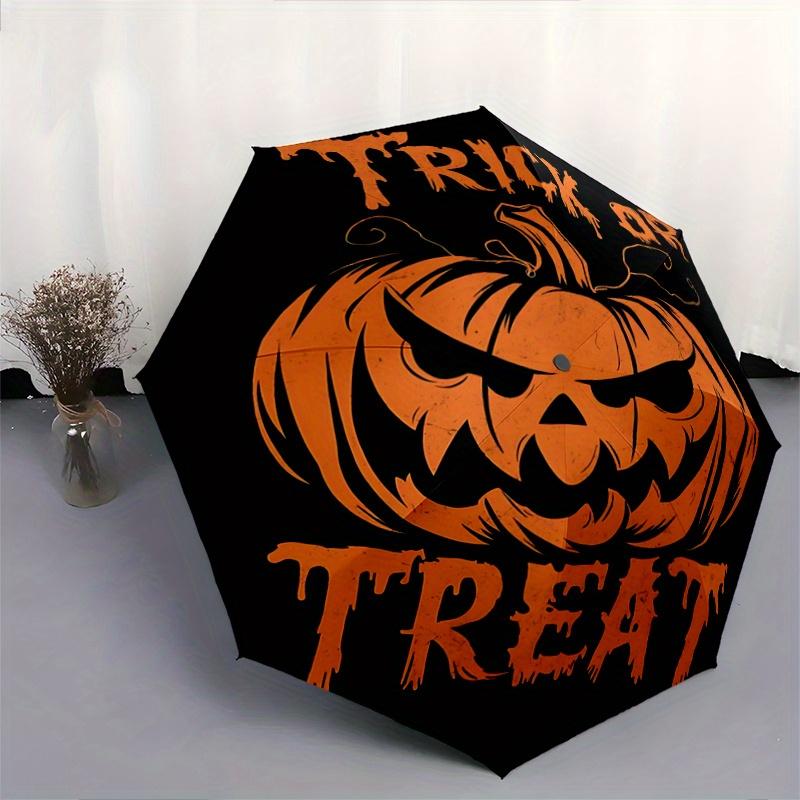 1pc Halloween Trick or Treat Automatic 3-Fold Umbrella Design, Cute Cartoon Pattern, Portable Outdoor Umbrella, Perfect, Holiday Gift for Disney