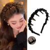 Fluffy Wave Headband with Beaded Toothed Non-slip Hair Hoop Face Wash Hairband  Girl/Women