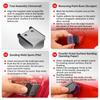 Automotive Scraper Blade Set with 1 Scraper 1 Scraper Handle 1 File 6 Square Dot Sandpaper Pieces for Car Removing Stains Joints