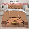 Cute Capybara Bedding Set 3D Printing 2-3 Piece Set (No Core) Duvet Cover Set Gift Bedroom Home Decor Textile For Kids Cute Gift