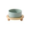 1800ML Ceramic Small Dog Food Water Bowl Elevated Cat Large Capacity Double Feeding Bowls with Wooden Stand Pet Drink Eat Feeder