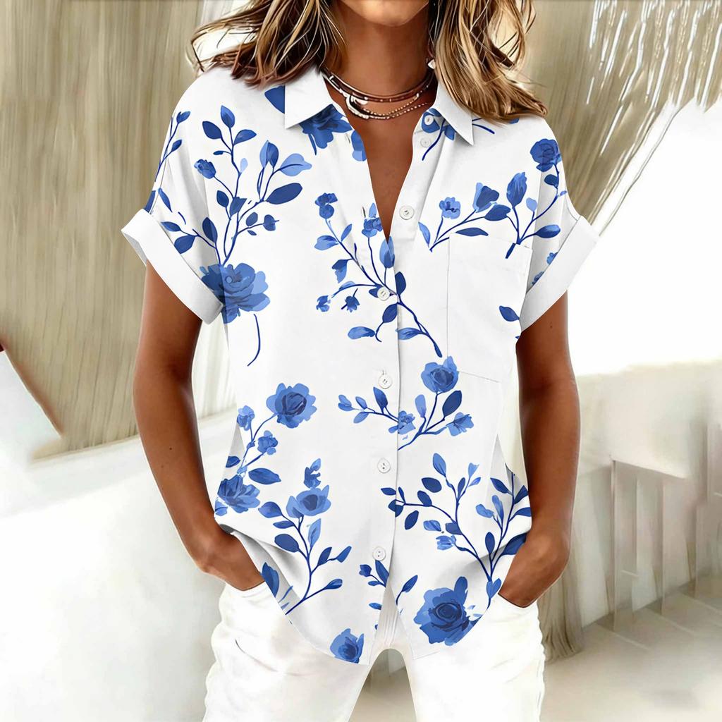 Blusa da Donna alla Moda e Casual, Maglietta a Maniche Corte Stampata