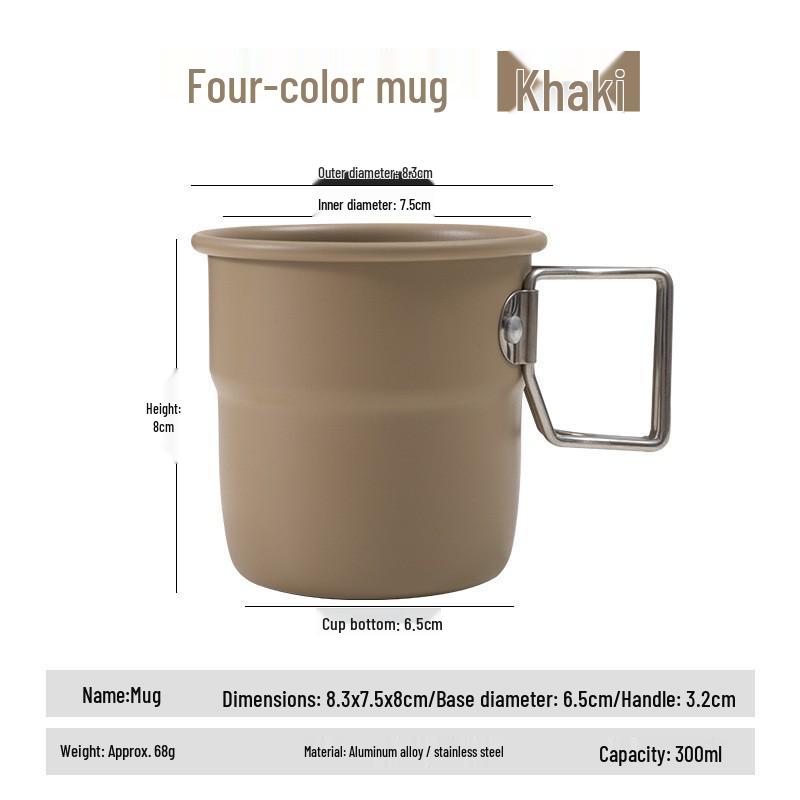 300ML Portable Stainless Steel Folding Mug for Outdoor Camping & Picnics