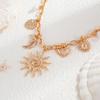 Heart Chains Choker Vintage Exaggeration Necklace Creative Sun Moon Pendant  Jewelry