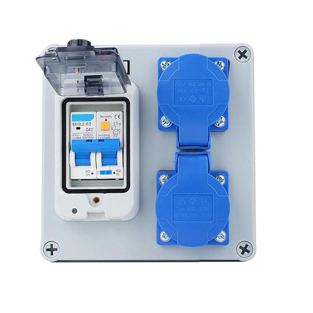 250V/16A Wall Distributor German-Sockets For Schuko Sockets With Grounding For Protect 2-Pin Power Distributor & 1P+N FI Switch