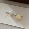 Simple Sugar Cube Earrings Silver Needle High-End Earrings Design Sense Small Square Earrings Summer Niche Yiwu