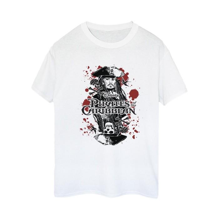 Pirates of the Caribbean Womens/Ladies Jack Sparrow Cotton Boyfriend T-Shirt
