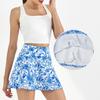 Women's Summer Activewear Set: Yoga Print Mini Skirt & Bra - Anti-Exposure for Outdoor Sports (Golf, Tennis, Badminton)