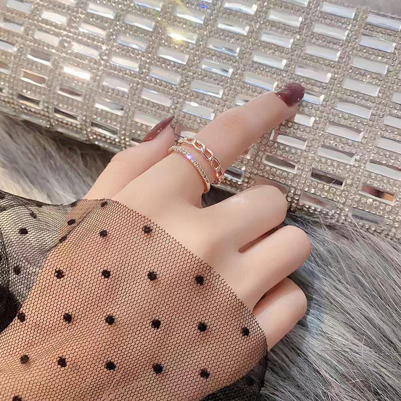 2025 Stylish Adjustable Zircon Twisted Hollow Ring for Index Finger