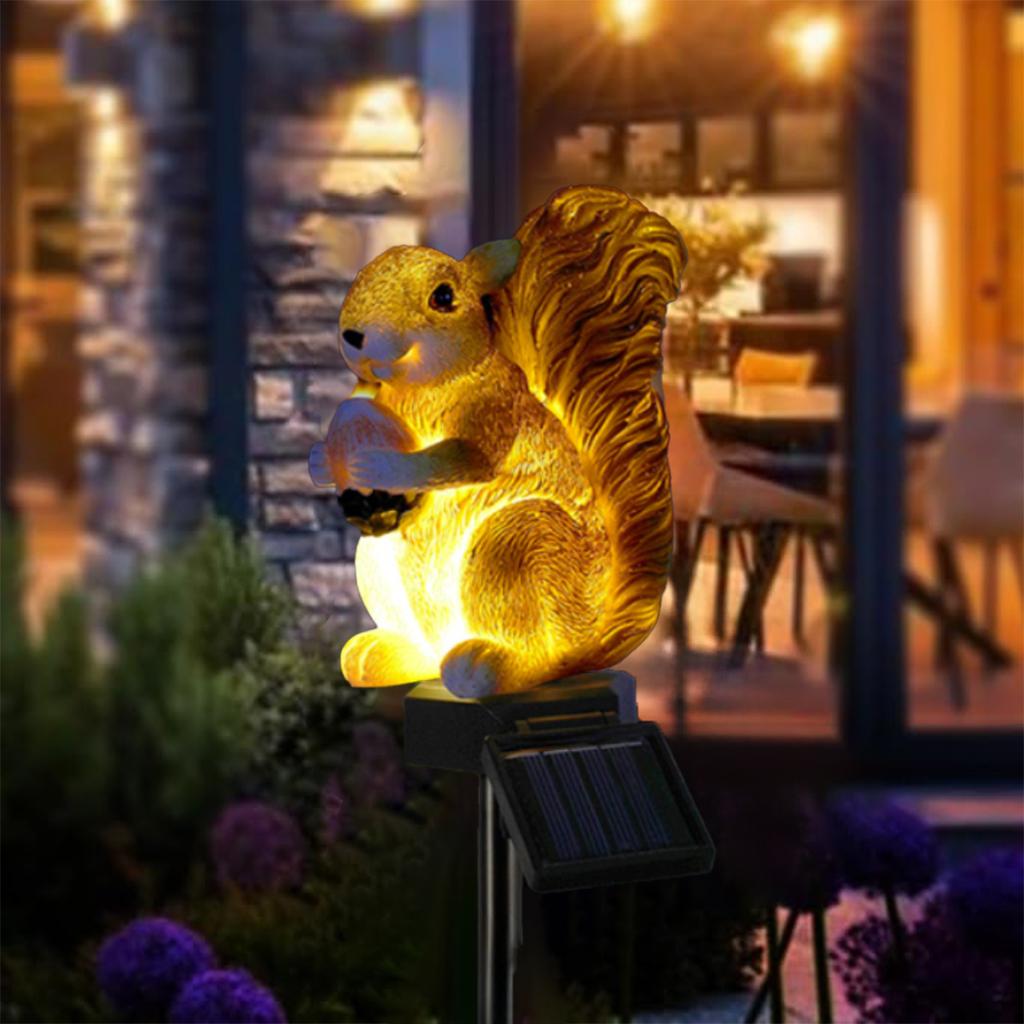 Solar Decorative Garden Light, Waterproof Cute Animal Outdoor Figurine Lights Ornament Statue Decor for Pathway, Patio, Lawn
