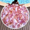Floral Petal Print Round Beach Towel with Tassels Sand Free Quick Dry Circle Bath Towel Soft Absorbent Meditation Rug Yoga Mat